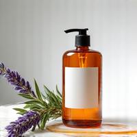 Organic pet shampoo bottle